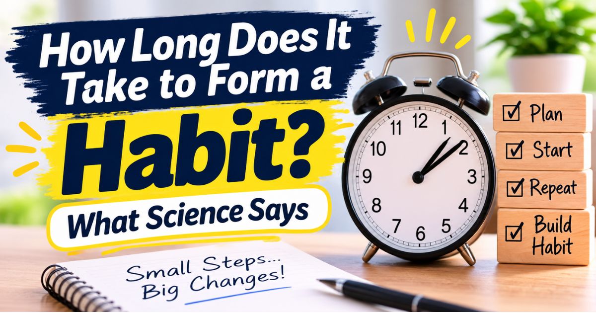 Person checking off a daily habit tracker to show how long it takes to form a habit